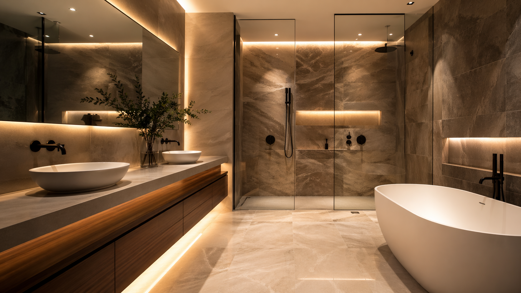 Сценарии освещения в ванной: от яркого света для макияжа до релакс-режима