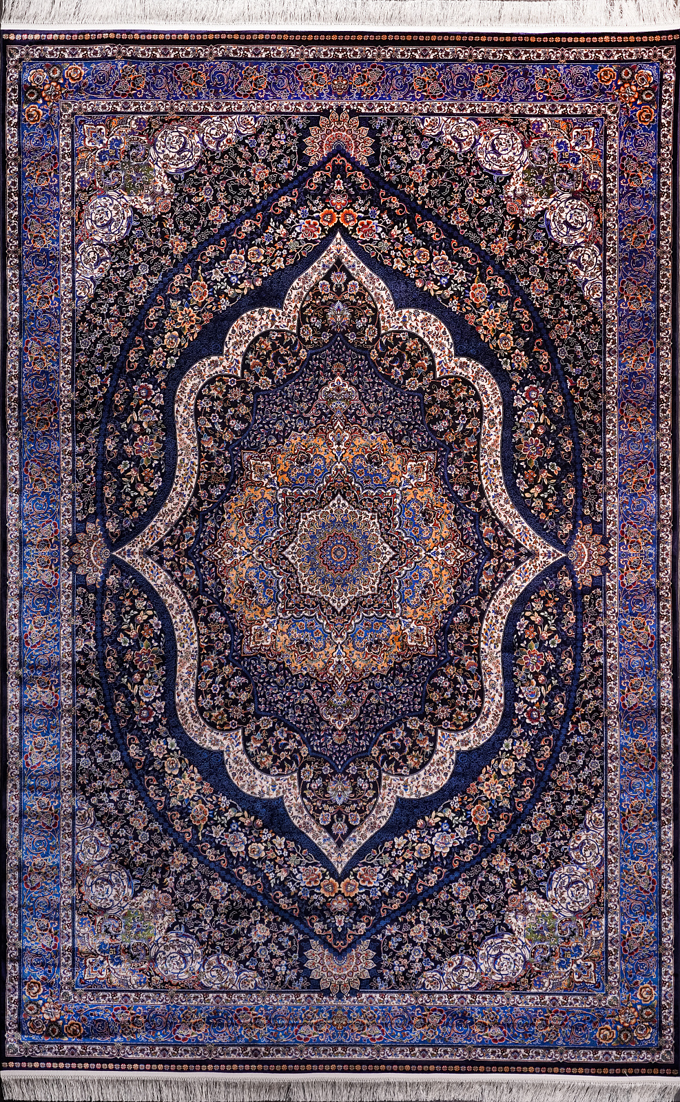 Ковер «SILK QUM» 9062E-NAVY-L.BLU